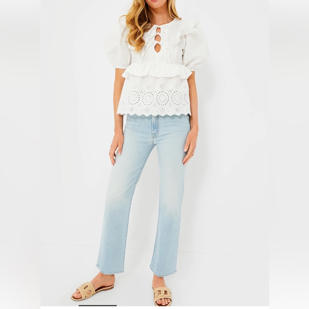 Tuckernuck Moon River Exclusive White Eyelet Ruffle Top Various - Picture 11 of 13